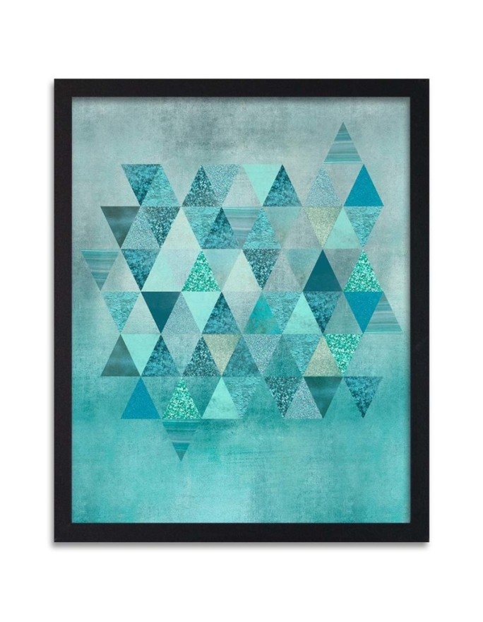 Poster Blue triangles