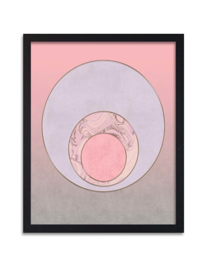 Poster Pink abstract circles