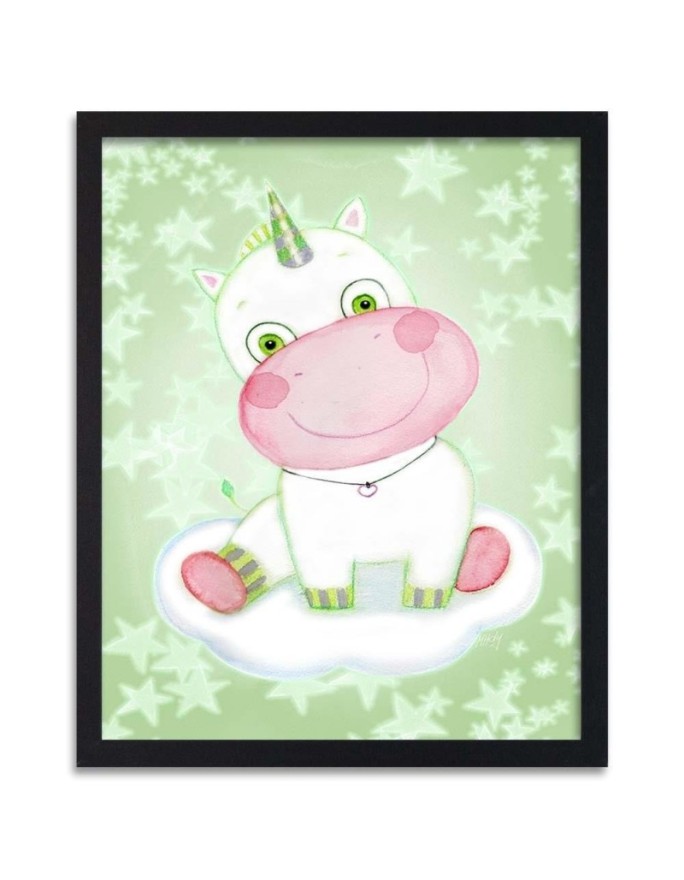 Poster Green unicorn