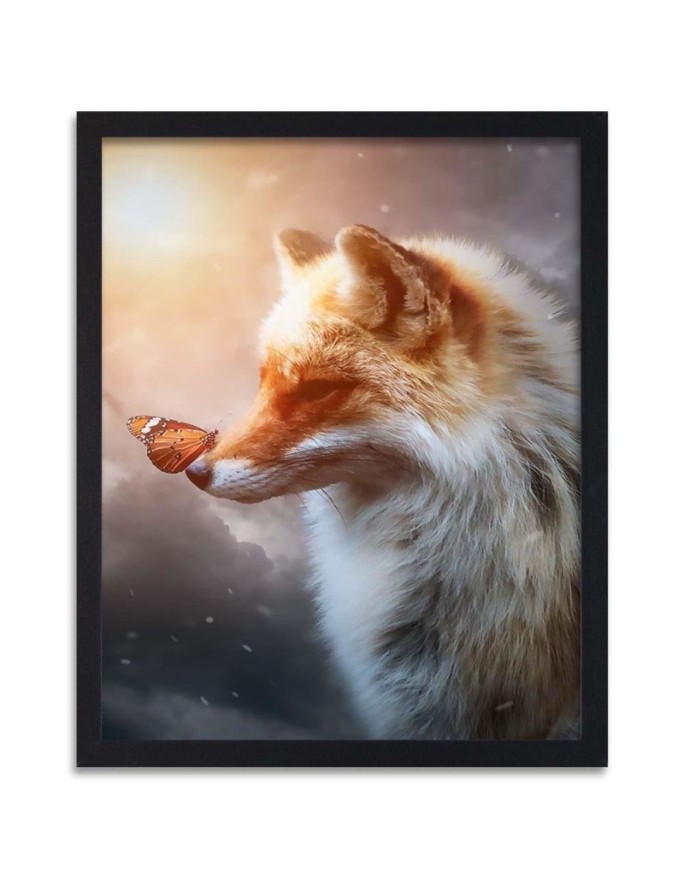 Poster Fox and butterfly