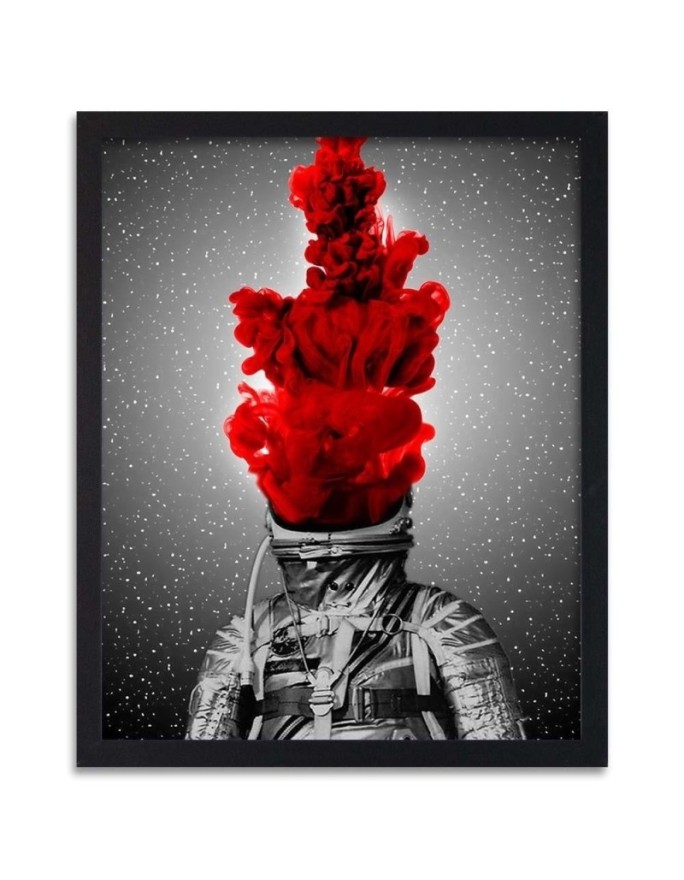 Poster Astronaut and red smoke
