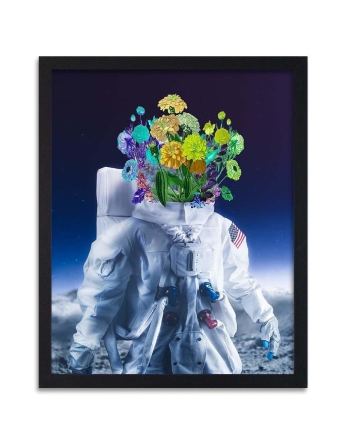 Poster Cosmonaut flowers