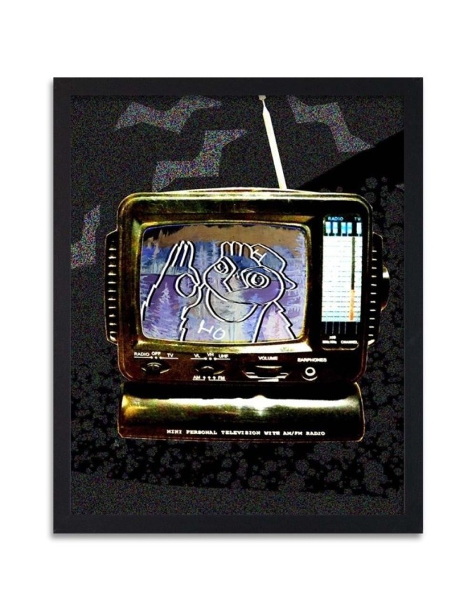 Poster Owl in a television set