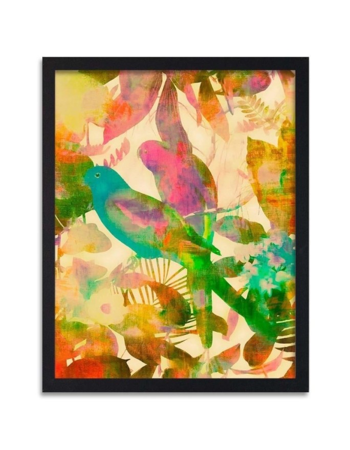 Poster Tropical colorful birds