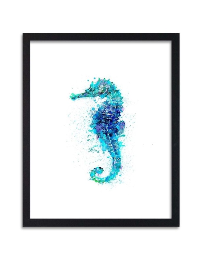 Poster Watercolor seahorse