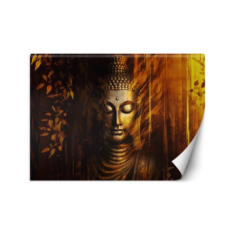 Bedroom wall mural - Gold Buddha 3D abstract | FEEBY