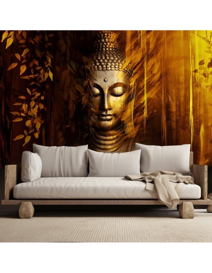 Bedroom wall mural - Gold Buddha 3D abstract | FEEBY