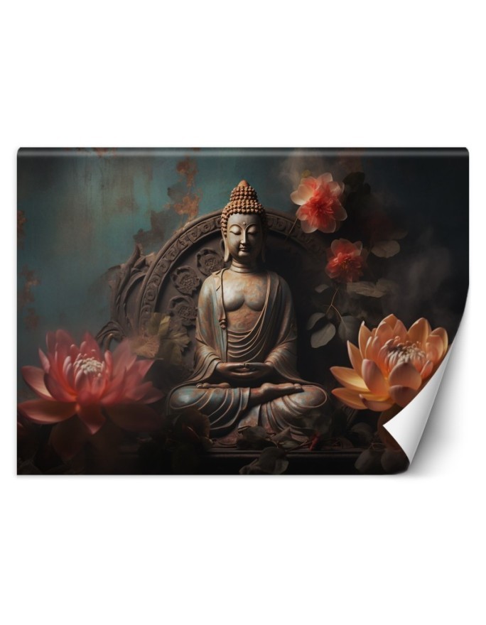 Modern wall mural - Buddha Zen flowers AI | FEEBY