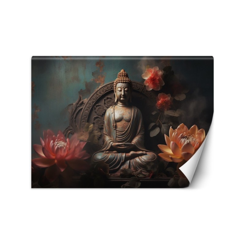 Modern wall mural - Buddha Zen flowers AI | FEEBY