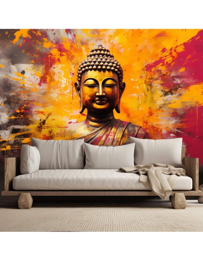 Modern wall mural - 3D Buddha statue colourful abstract | FEEBY