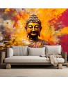 Modern wall mural - 3D Buddha statue colourful abstract | FEEBY