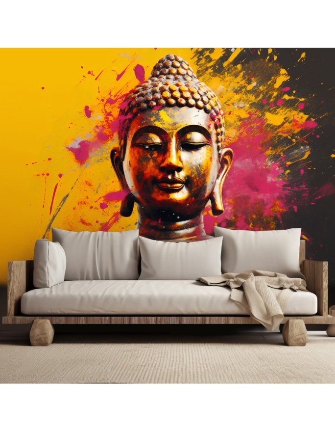 Modern living room wall mural - Buddha on abstract background | FEEBY