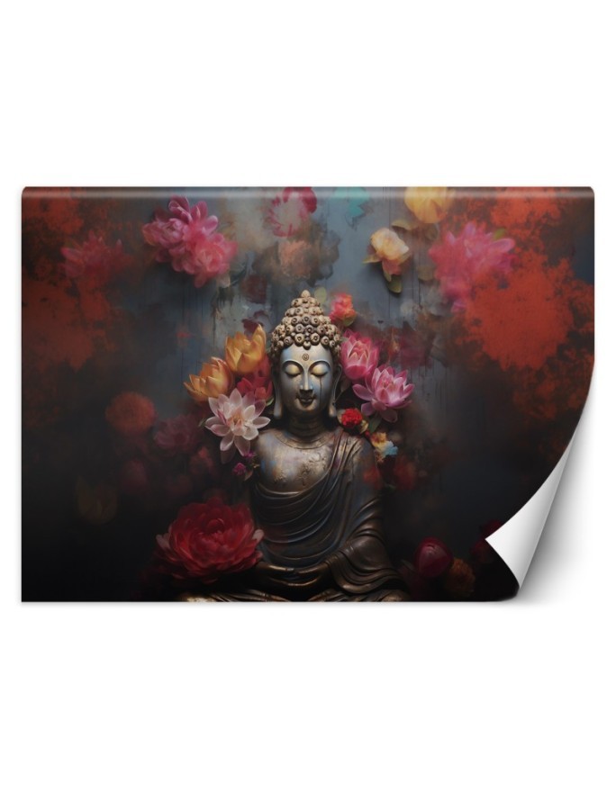 Bedroom wall mural - Buddha Zen flowers abstract | FEEBY