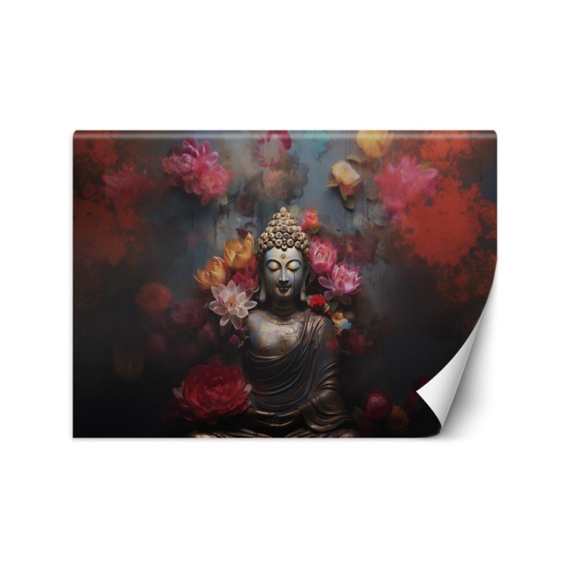 Bedroom wall mural - Buddha Zen flowers abstract | FEEBY
