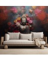 Bedroom wall mural - Buddha Zen flowers abstract | FEEBY