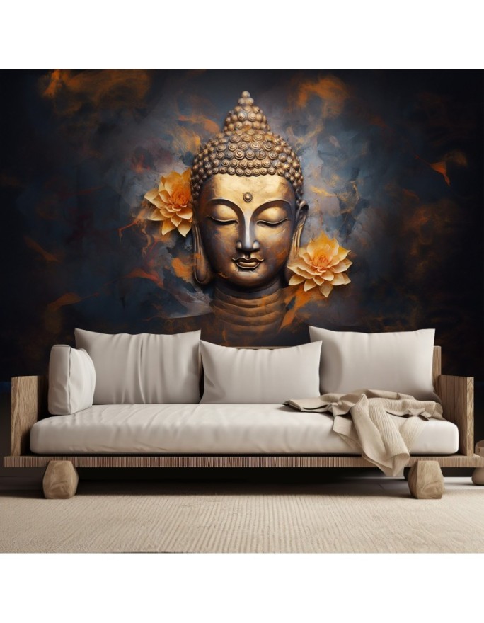 Modern wall mural - Gold Buddha 3D abstract | FEEBY