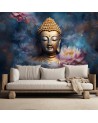 Wall mural - AI Buddha and zen flowers | FEEBY