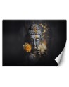 Modern living room wall mural - Grey buddha and flowers | FEEBY
