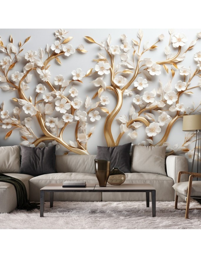 3D wall mural - Gold leaf tree | FEEBY