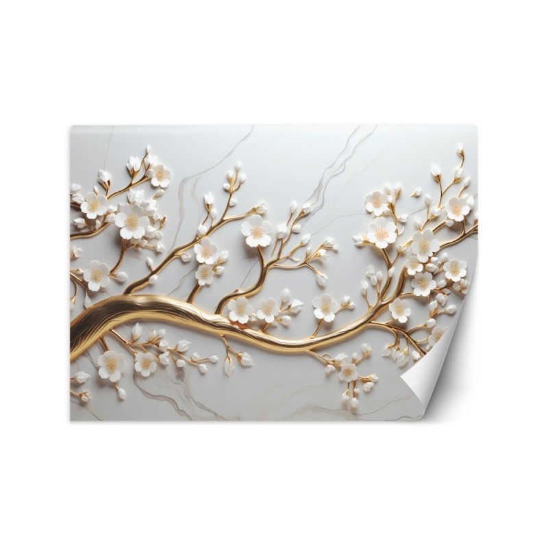 3D wall mural - AI gold leaf tree glamour | FEEBY