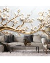 3D wall mural - AI gold leaf tree glamour | FEEBY