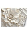 Bedroom wall mural - White rose 3D | FEEBY