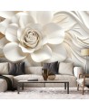 Bedroom wall mural - White rose 3D | FEEBY