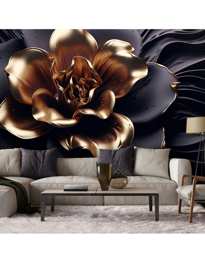3D wall mural - AI Golden flower | FEEBY