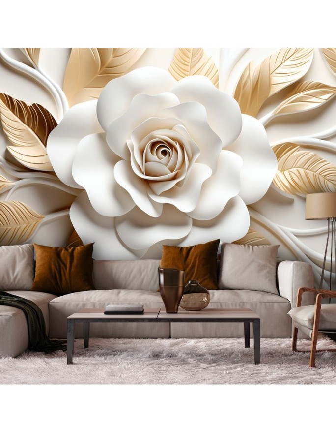 3D wall mural - Golden lotus flower | FEEBY