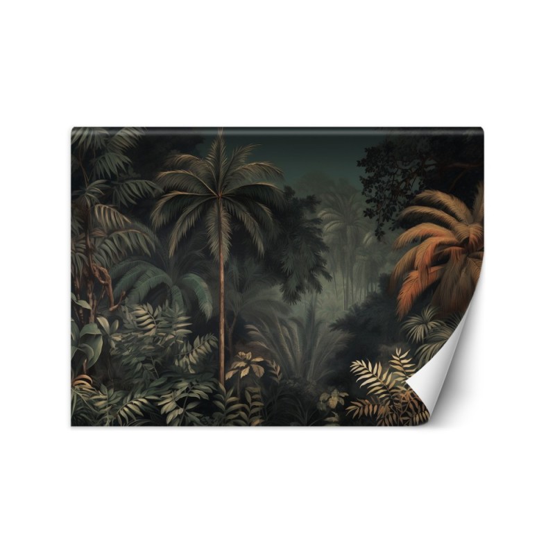 Modern wall mural - Tropical jungle at night | FEEBY