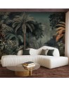 Modern wall mural - Tropical jungle at night | FEEBY