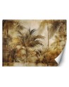 Modern living room wall mural - Tropical retro plants | FEEBY