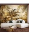 Modern living room wall mural - Tropical retro plants | FEEBY