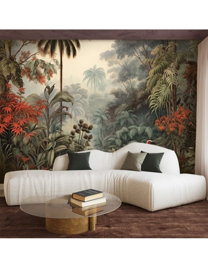 Modern living room wall mural - Plants in a tropical jungle | FEEBY
