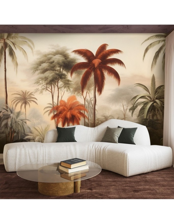 Modern living room wall mural - Palm trees in the jungle | FEEBY