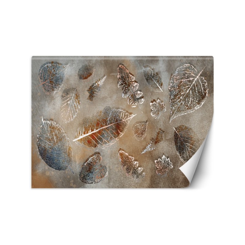 Modern wall mural - Autumn gold leaves vintage | FEEBY