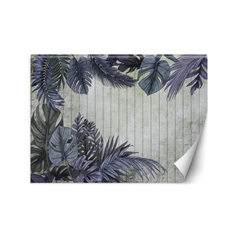 Wall mural - Purple monstera leaves vintage | FEEBY