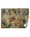 Modern living room wall mural - Vintage style leaves | FEEBY