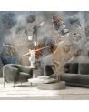 Modern wall mural - Grey autumn leaves | FEEBY