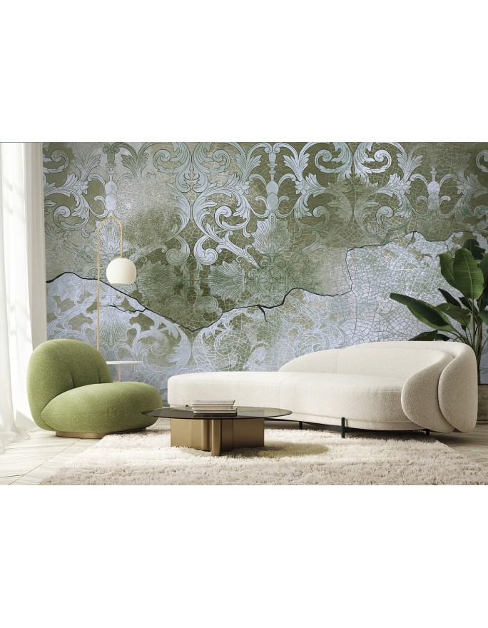 Wall mural - Green retro ornament | FEEBY