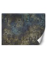 Living room wall mural - Blue vintage ornament | FEEBY