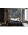 Living room wall mural - Blue vintage ornament | FEEBY