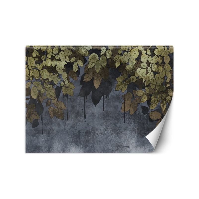 Modern wall mural - Leaves on concrete background | FEEBY