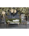 Modern wall mural - Leaves on concrete background | FEEBY