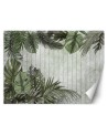 Wall mural - Exotic monstera leaves on a planked background | FEEBY