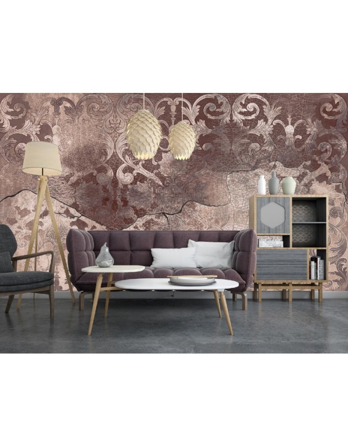 Wall mural - Brown vintage ornament | FEEBY