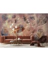 Bedroom wall mural - Golden leaves in retro style | FEEBY