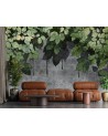 Children's wall mural - Leaves on a concrete background | FEEBY