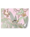 Children's wall mural - Tropical pastel animals in the jungle | FEEBY