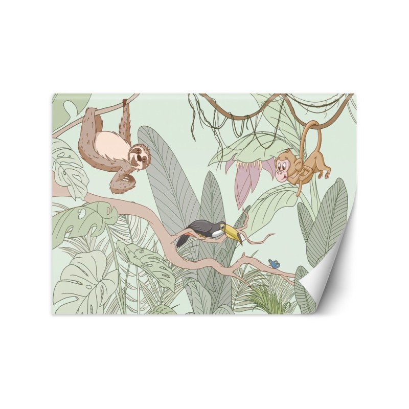 Children's wall mural - Tropical jungle animals | FEEBY